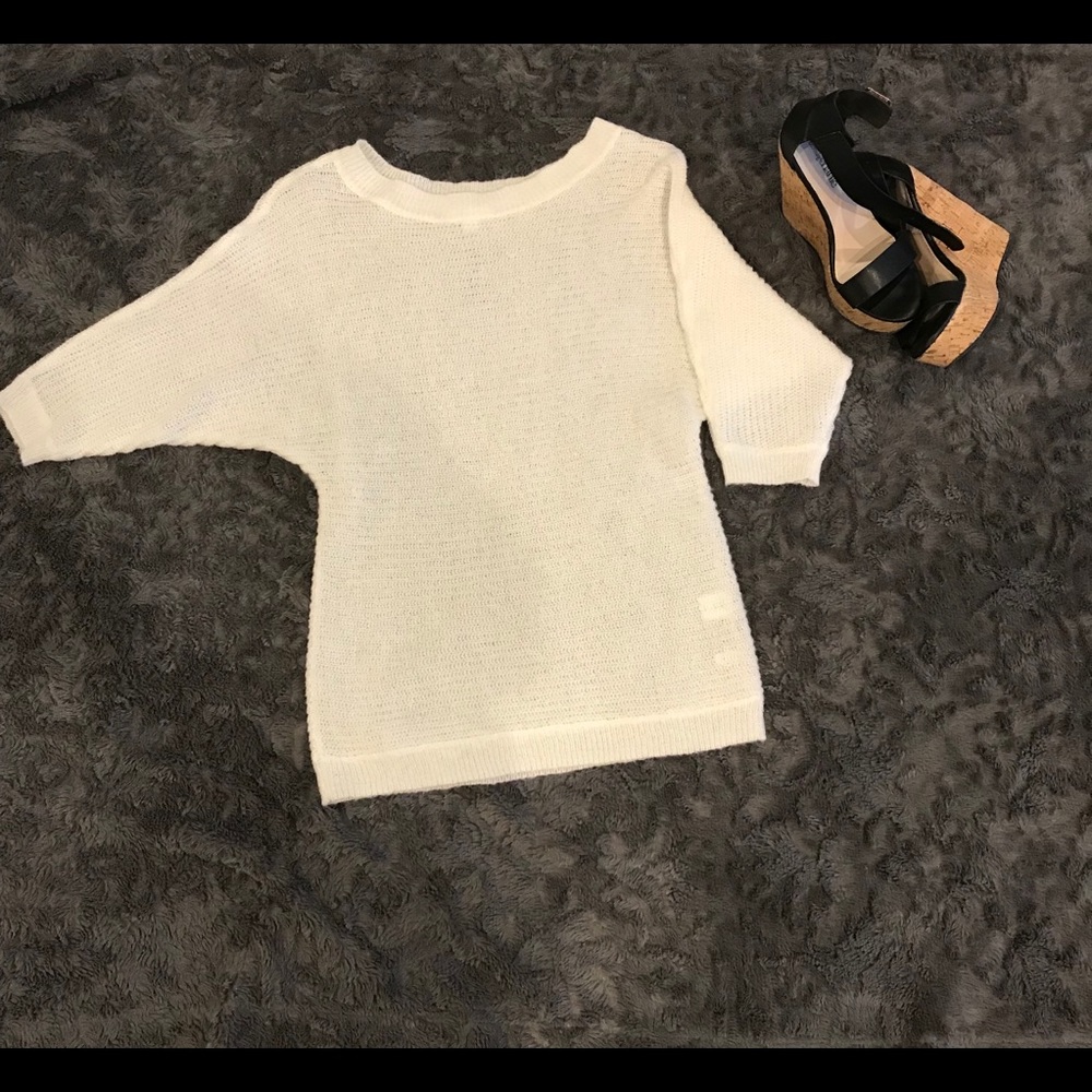 Sheer cream sweater